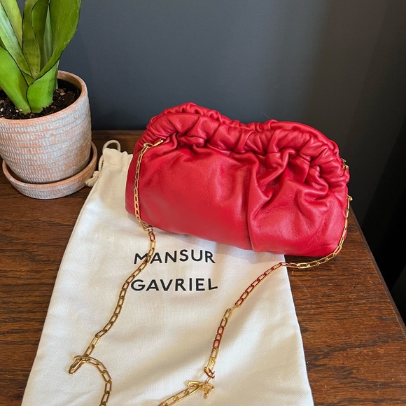 Mansur Gavriel Mini Cloud Clutch with Chain in Flame - Picture 2 of 13